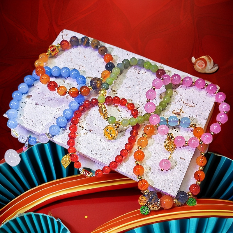 合金石英石手链 拍一发二男女款手工石手串不重样单圈双圈设计款