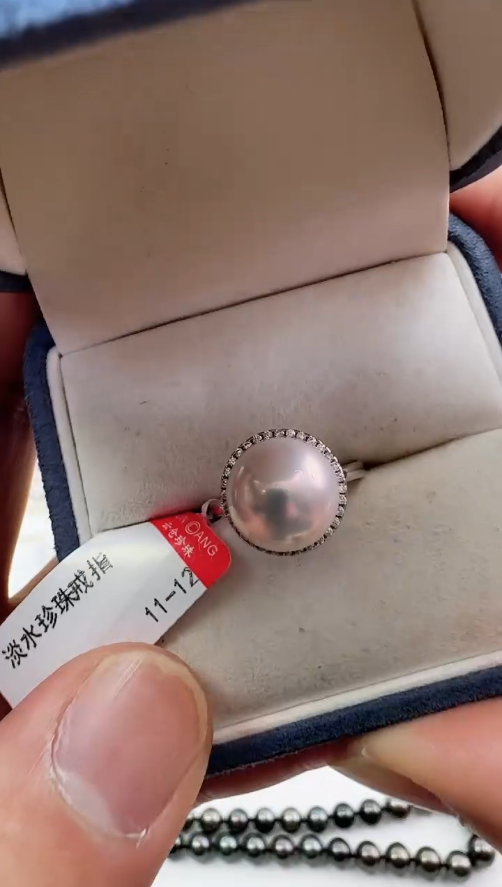 【闪购商品】淡水珍珠AQ银S925镶嵌珍珠戒指@@AQ062