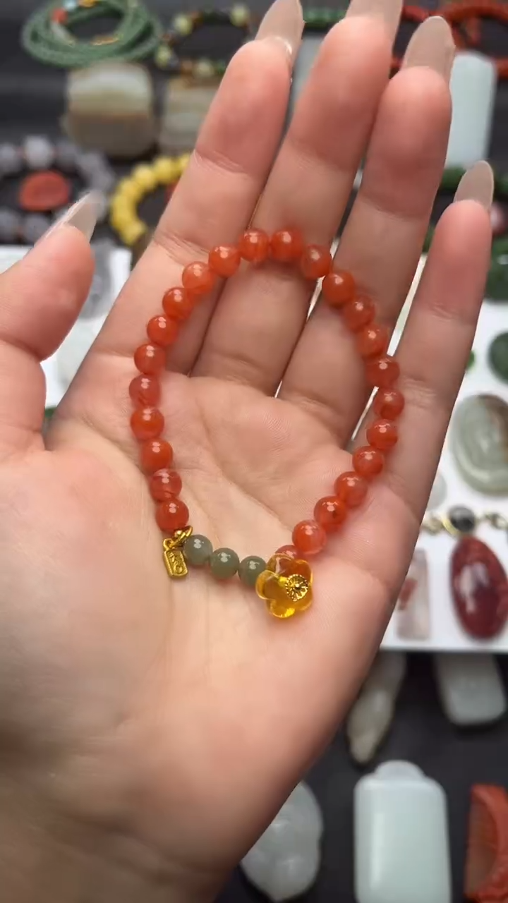 手串蜜蜡未镶嵌花花手串