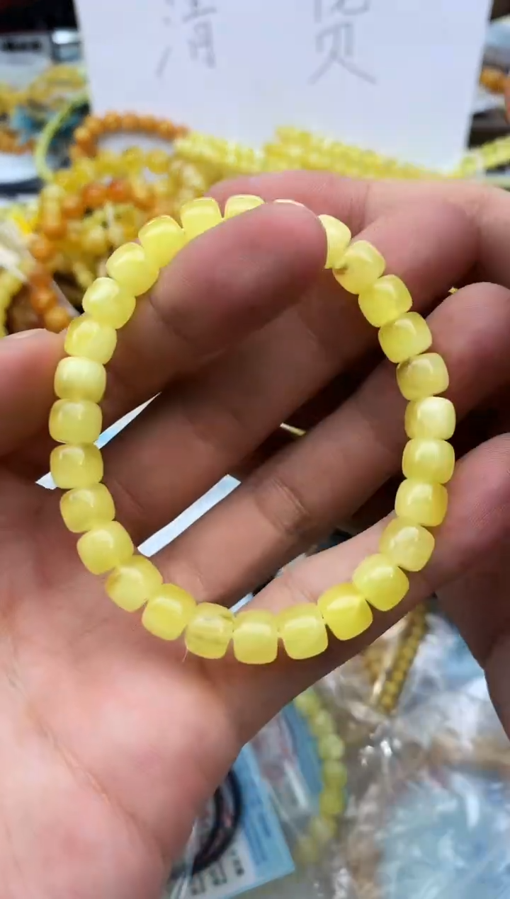裸石蜜蜡未镶嵌手串卡7