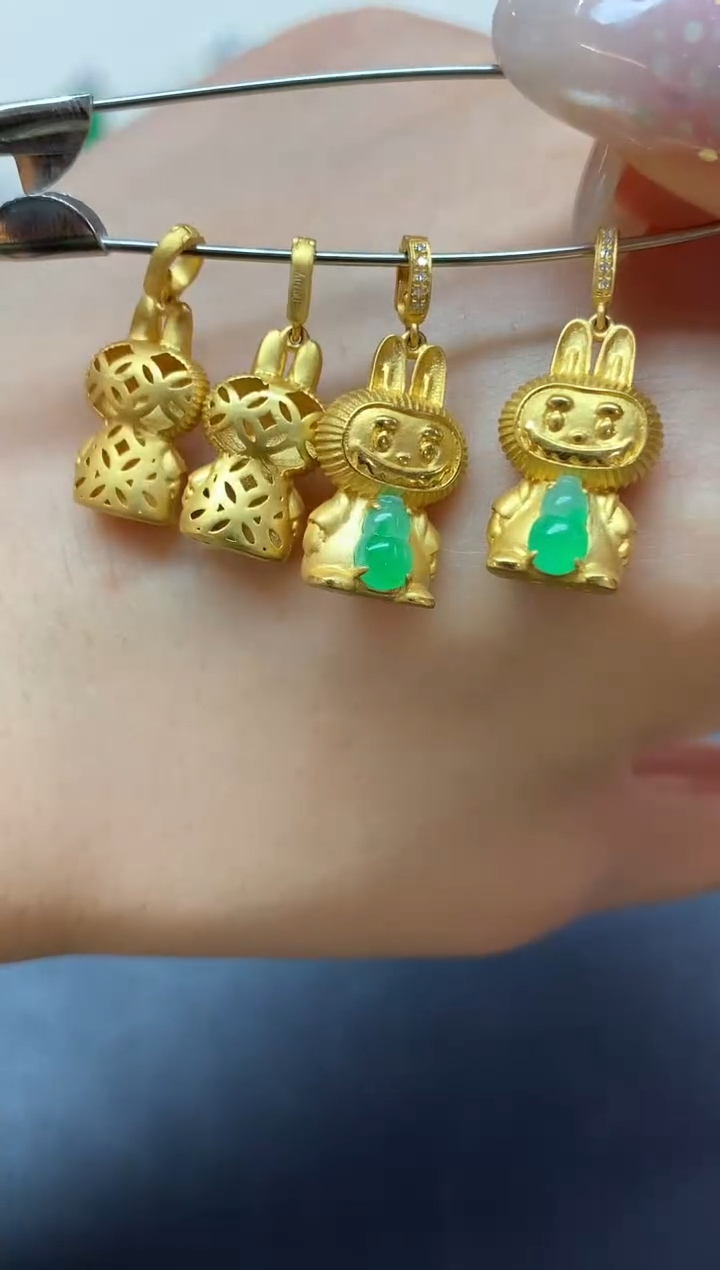 翡翠18K金镶嵌吊坠(不含链)吊坠(不含链)|2800+0多样性发其一