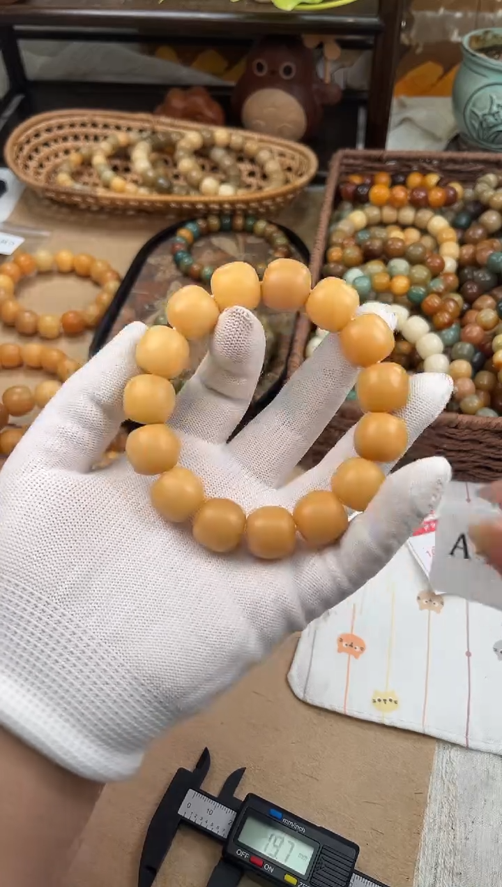 手串菩提根/象牙果a400 卡16.8 干磨瑕疵