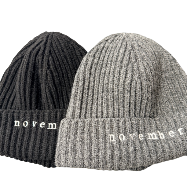 韩国东大门-字母针织帽时尚休闲秋冬冬季纯色加厚加绒绒帽保暖帽