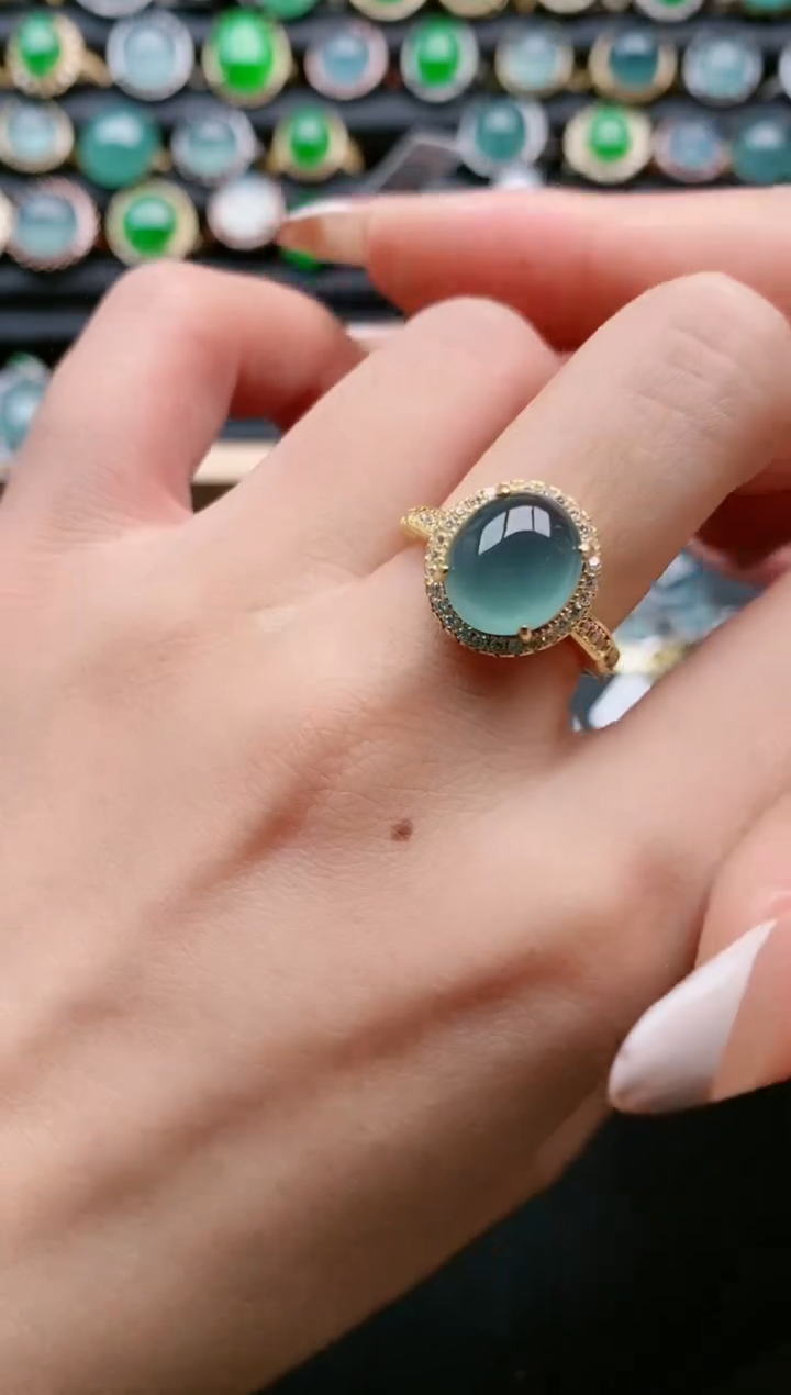 【闪购商品】翡翠戒指银S925镶嵌111111