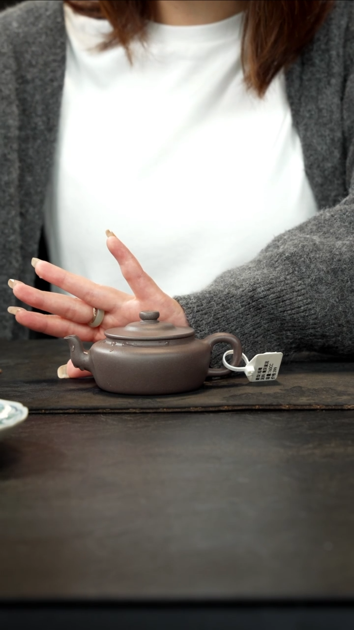 茶壶紫砂青灰紫泥旭帽160cc