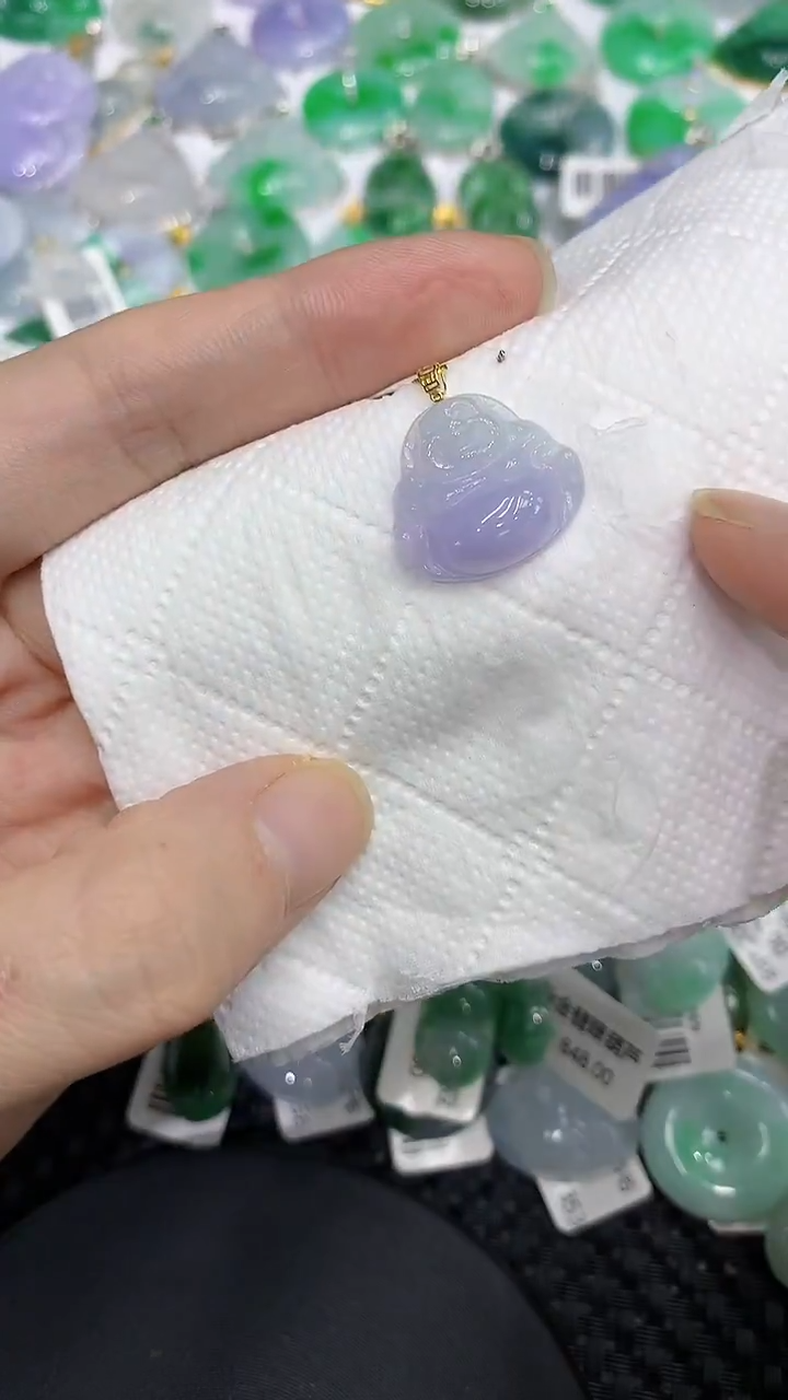 颈饰18K金镶嵌翡翠a货支持复检百元以上9元证书费自理