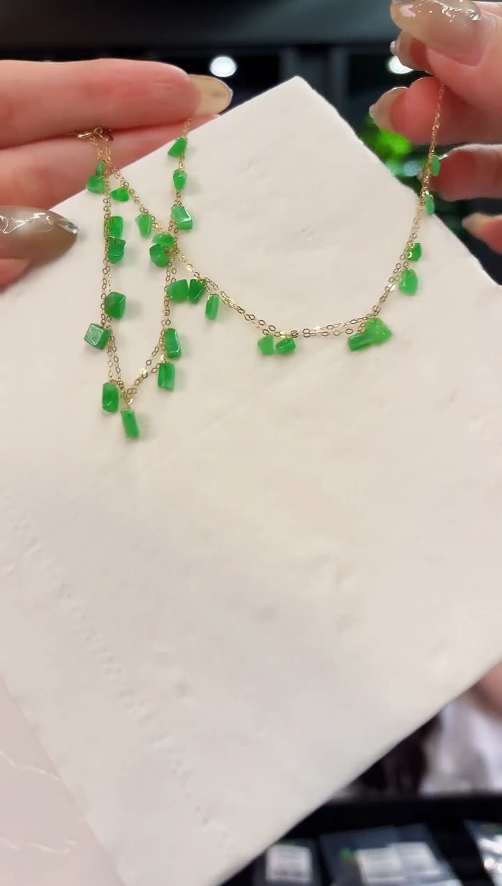 18K金镶嵌手链翡翠缅料A货/多样性发货/一件