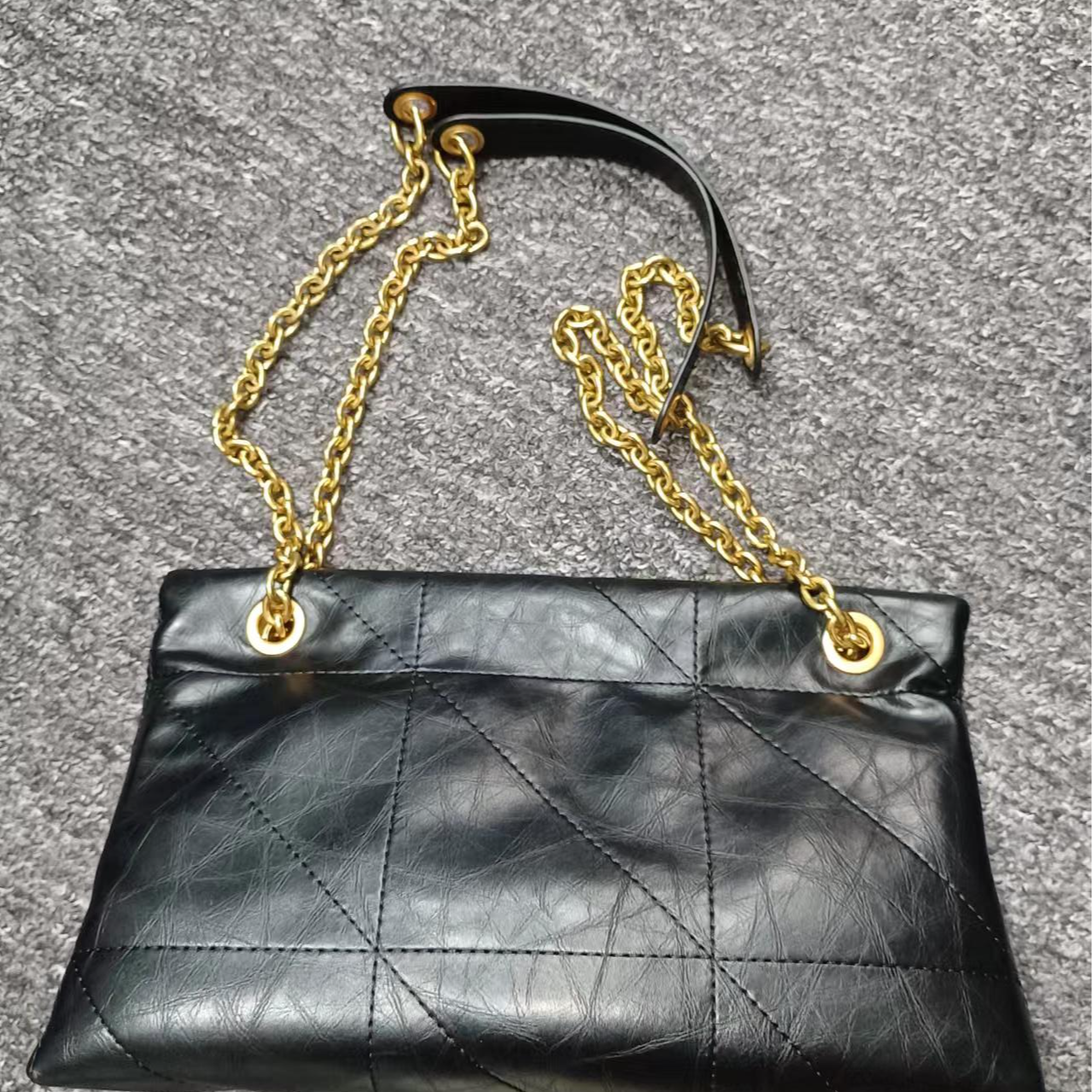 真皮女包私人定制折叠黑色