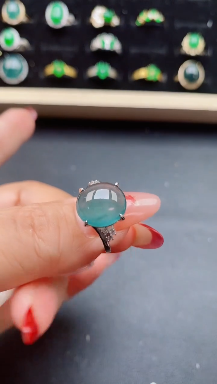 【闪购商品】翡翠戒指银S925镶嵌5080580