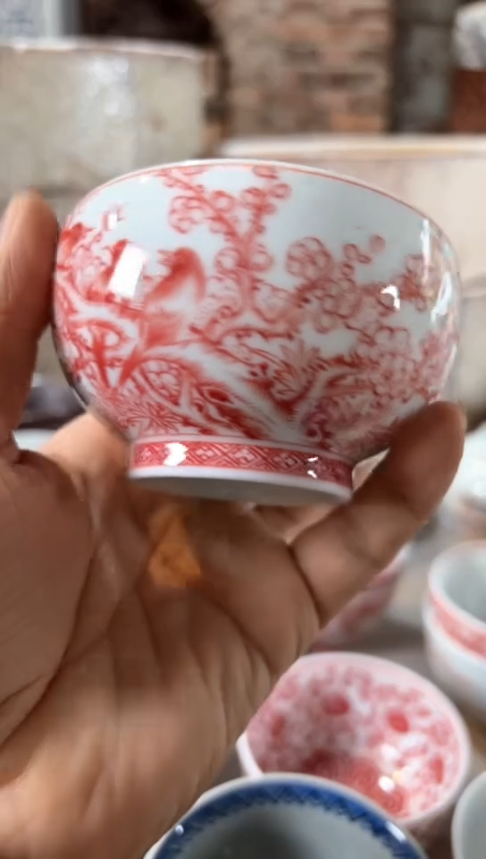 杯釉里红瓷器杯子瓷器杯子