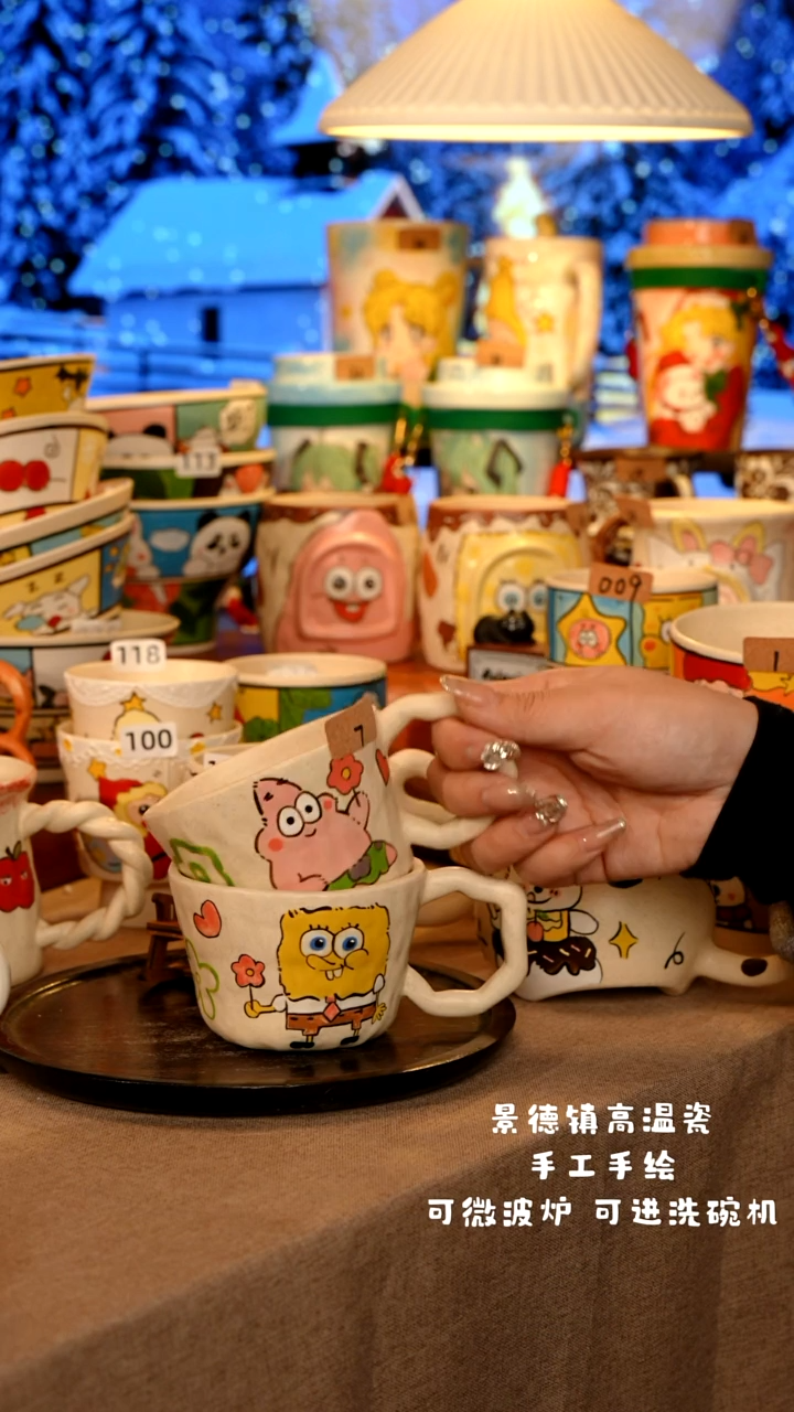 陶瓷007-167景德镇原创手作设计师款高温手工手绘