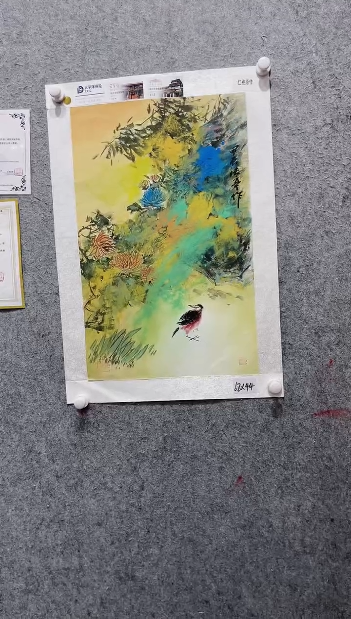 国画张传亭老师的红袍作品