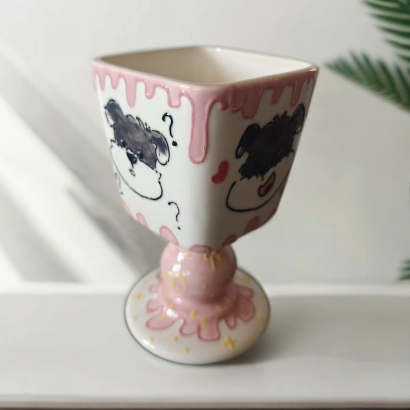 雪纳瑞狗狗可爱小狗四方杯创意景德镇陶瓷杯子