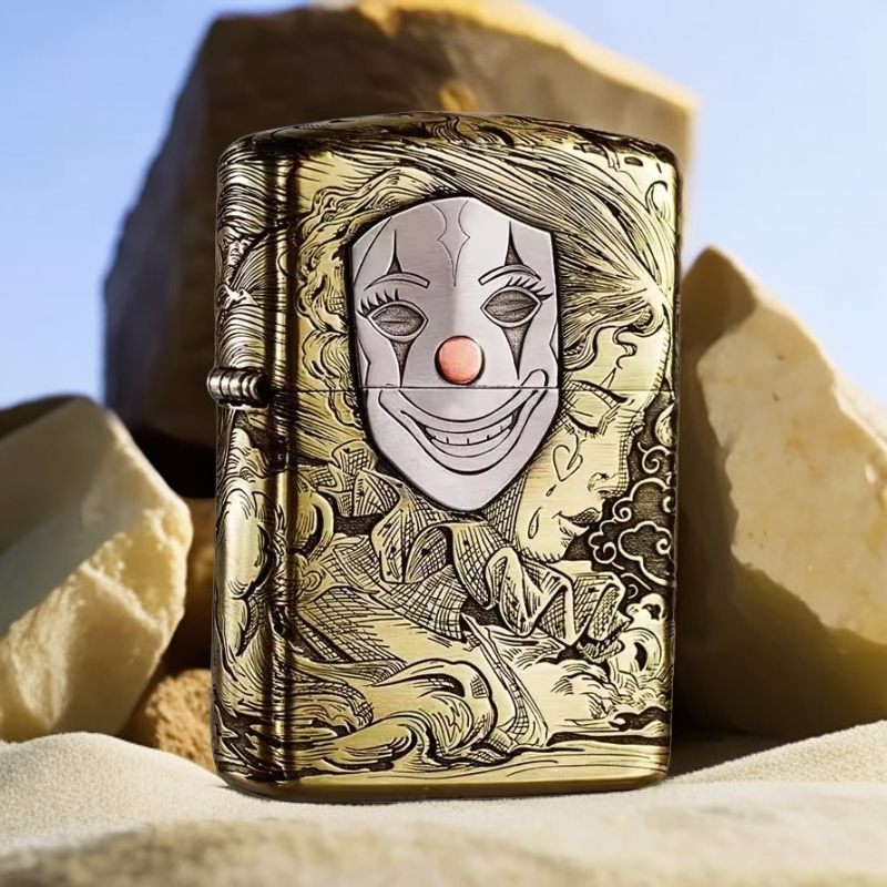 zippo打火机原装正品假面人生面具人生男士防风礼物收藏DY991