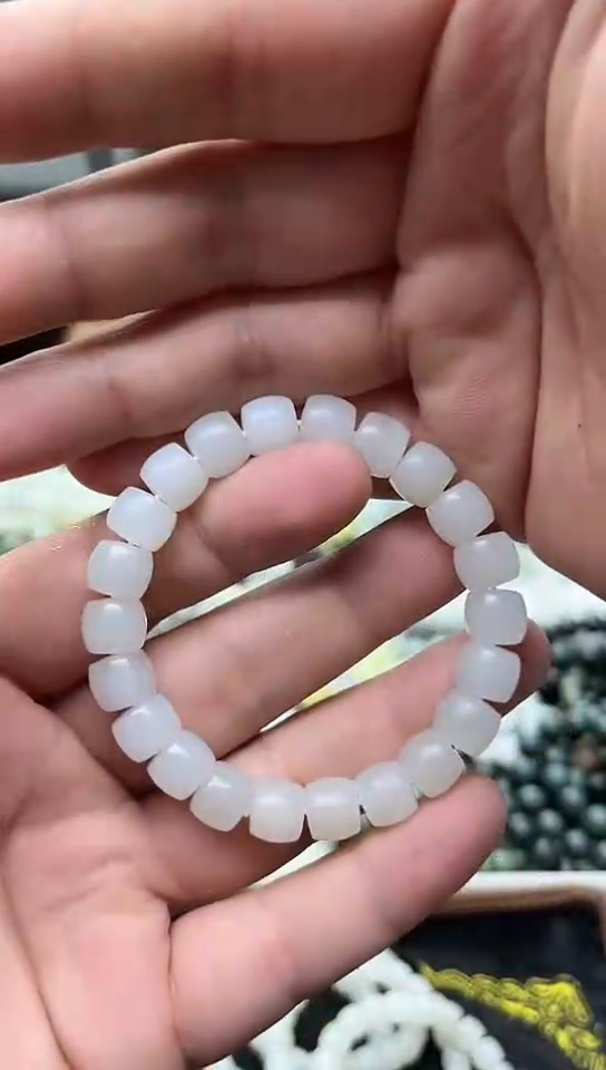 手串未镶嵌和田玉纯天然新疆且末白玉10
