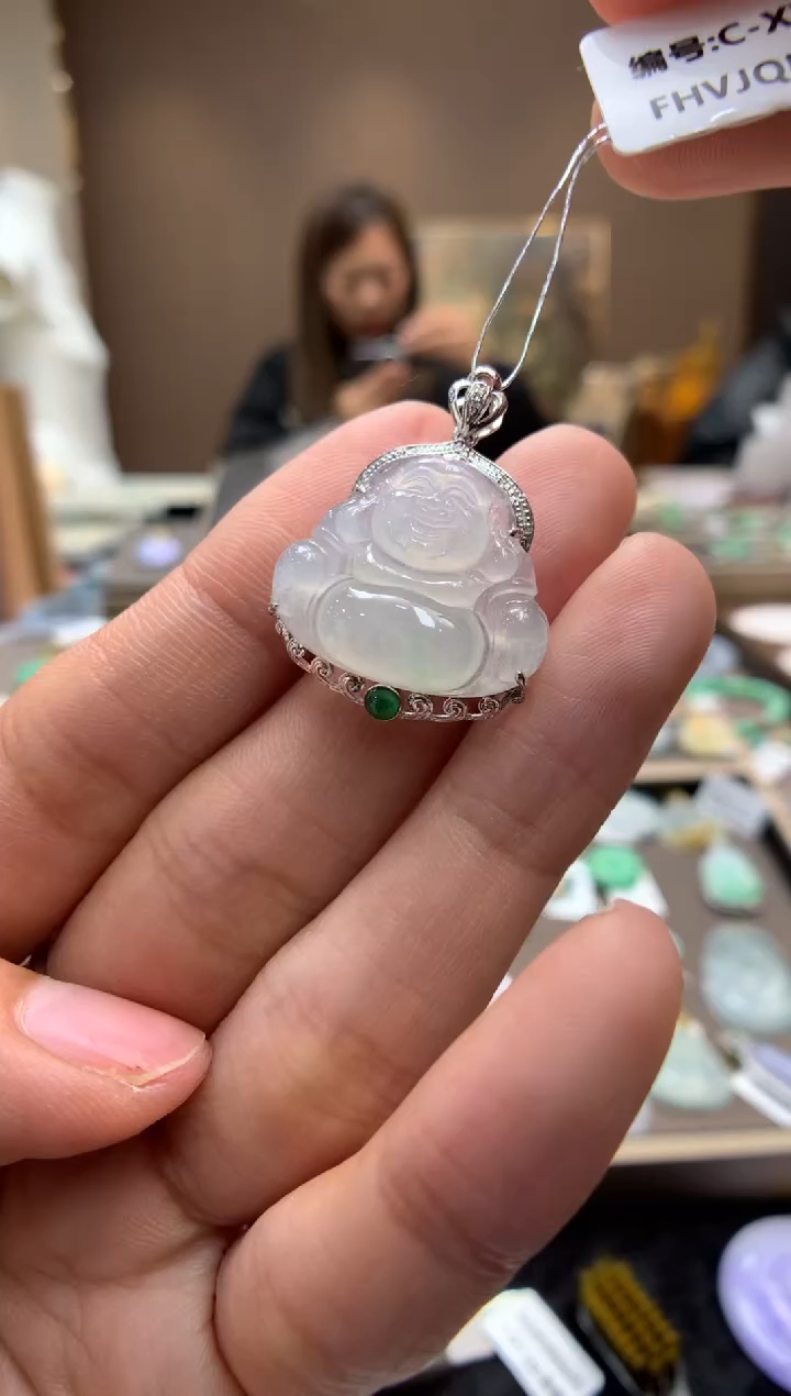 【闪购商品】翡翠颈饰18K金镶嵌佛公