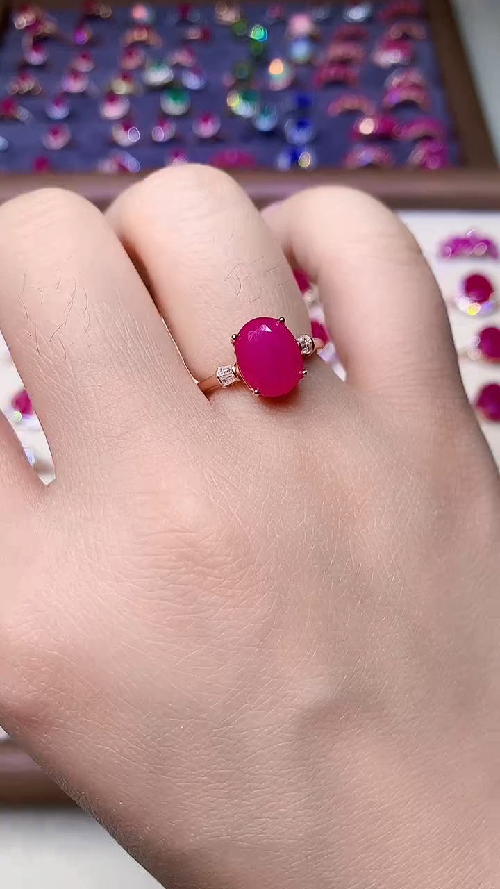 【闪购商品】红宝石戒指银S925镶嵌0000