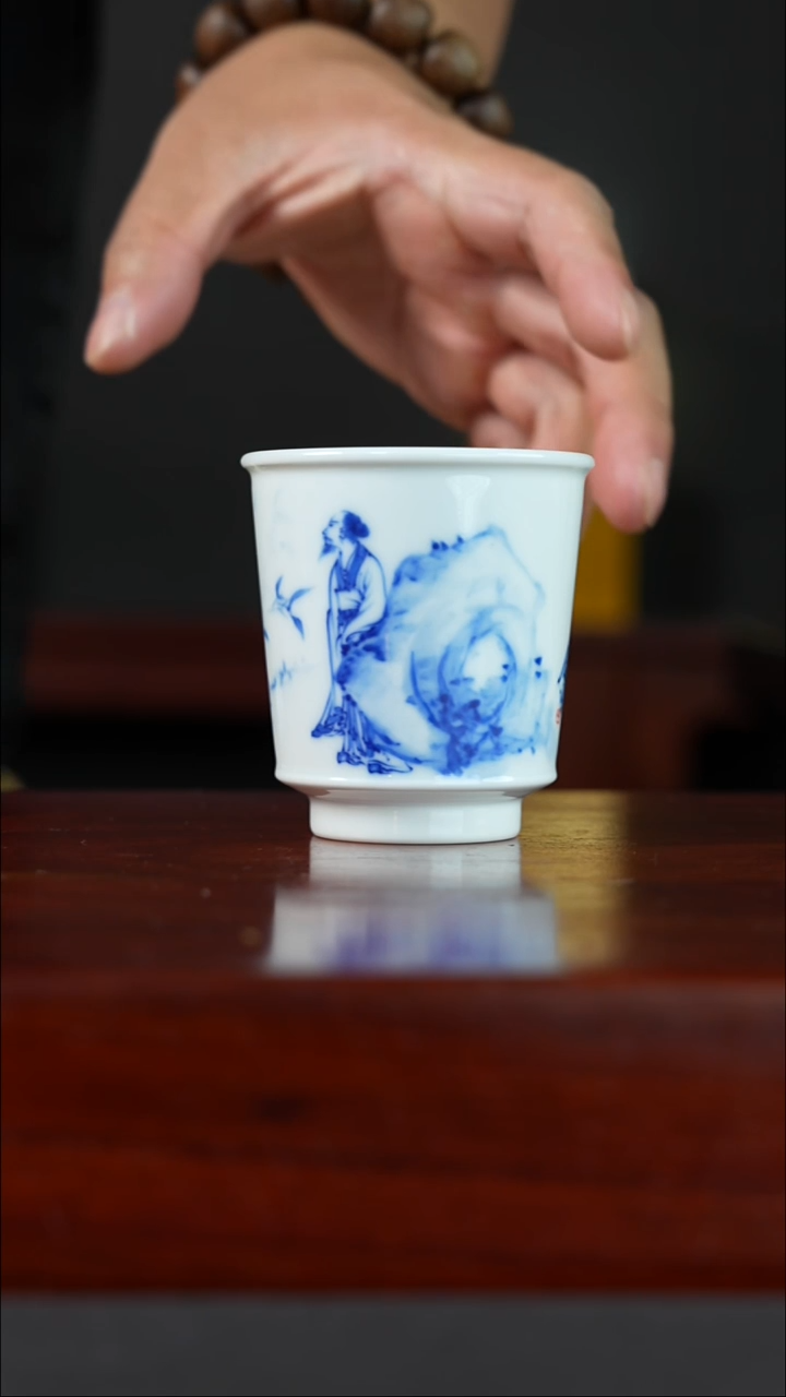 祖传窑真柴窑传承400年高士人物单杯