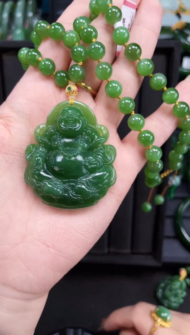 【闪购商品】和田玉套链18K金镶嵌多样性发一Z