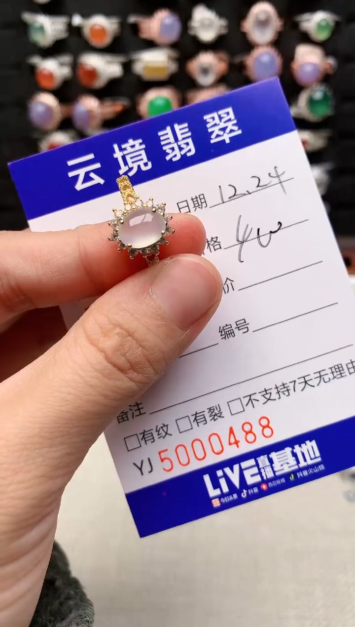 银S925镶嵌戒指翡翠0488