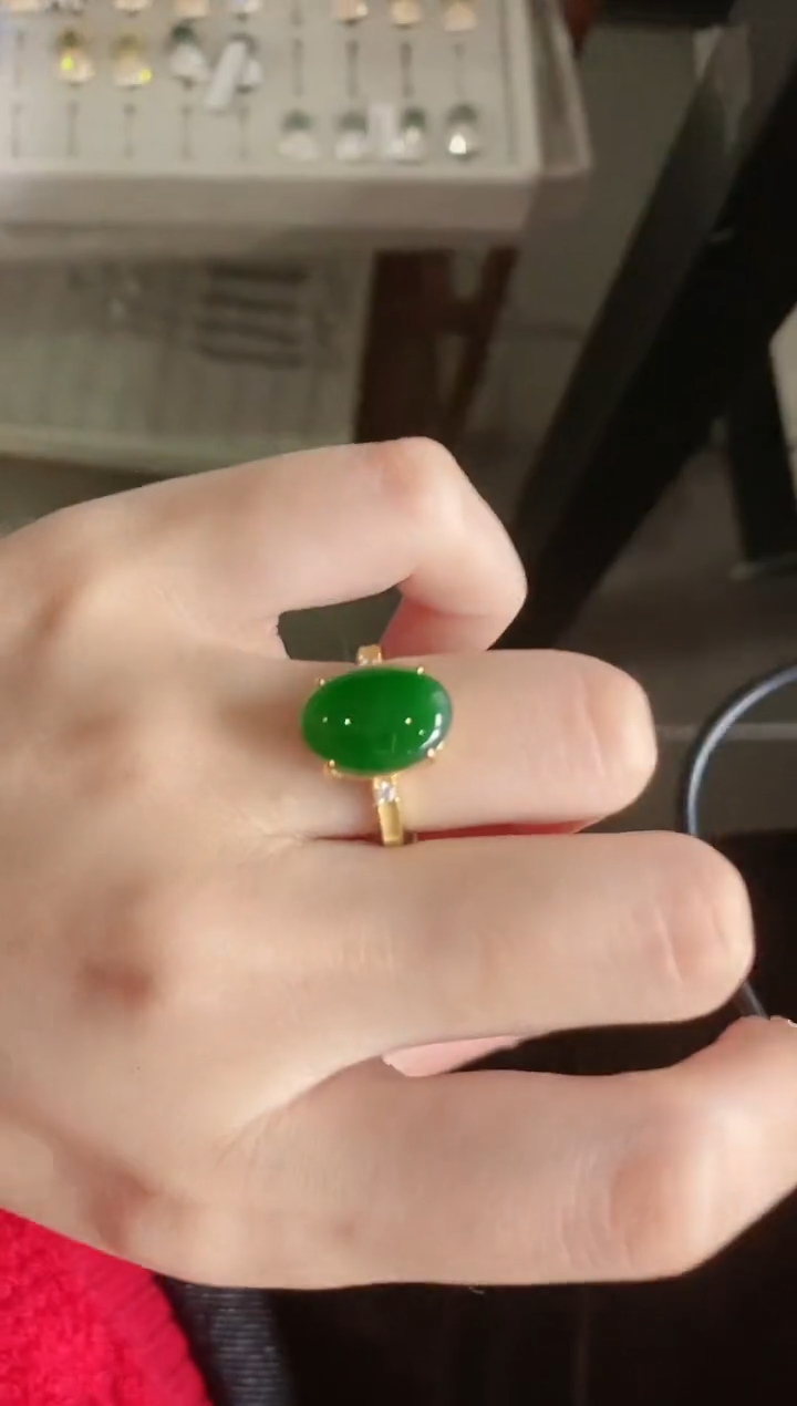 【闪购商品】翡翠戒指银S925镶嵌5111