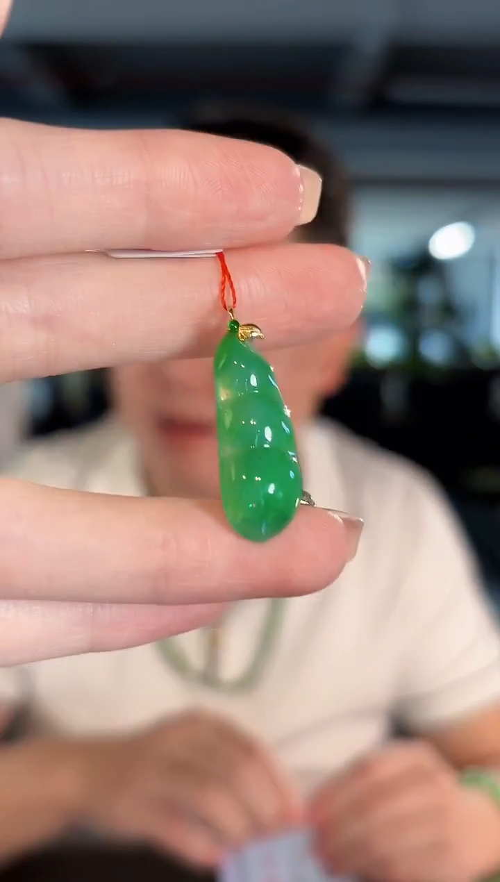 颈饰18K金镶嵌翡翠缅甸A货/支持复检/一件