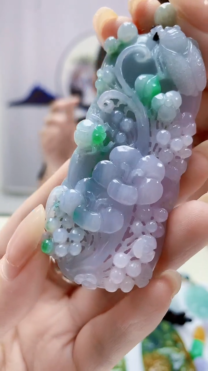 定制翡翠未镶嵌4969DD-毛货挂件89
