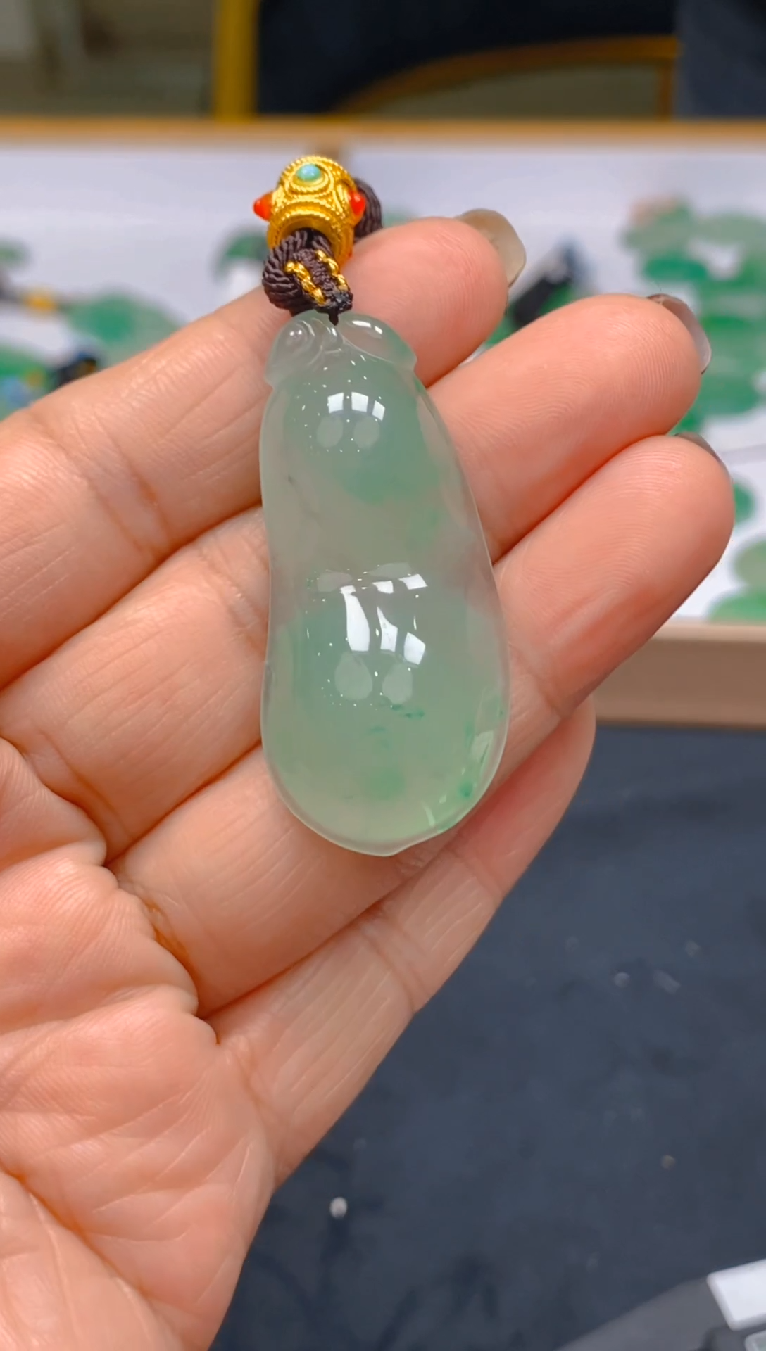 【闪购商品】石英质玉颈饰未镶嵌冰美人非洲翠A货，冰种041