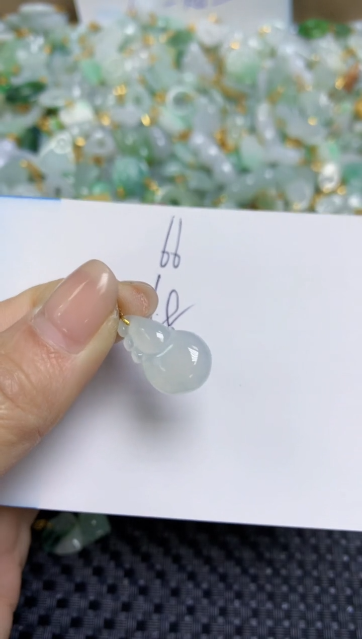 【闪购商品】翡翠颈饰18K金镶嵌天然缅甸A货翡翠