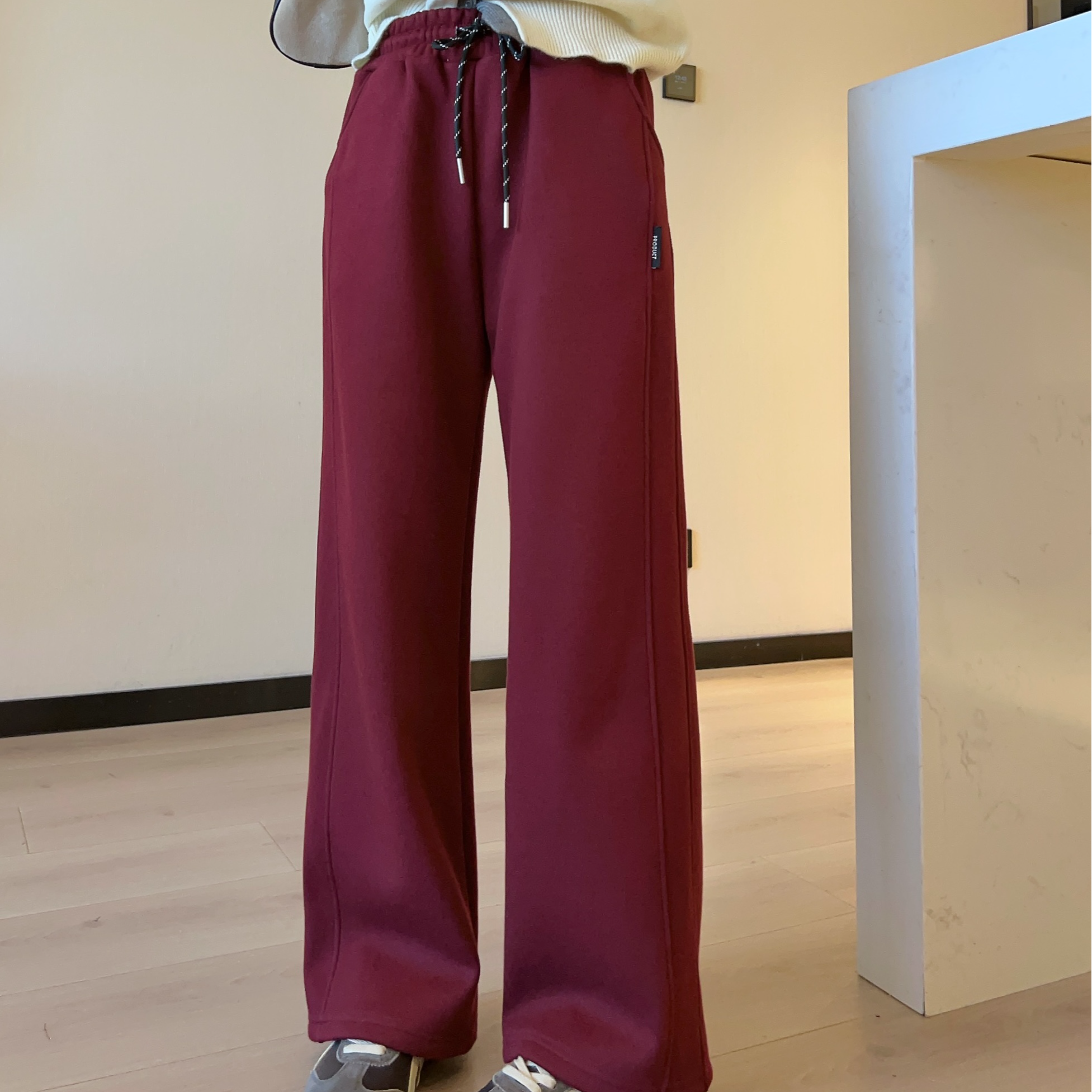 K196冬季加绒新款双12福利款净版直筒女士百搭运动裤24-195