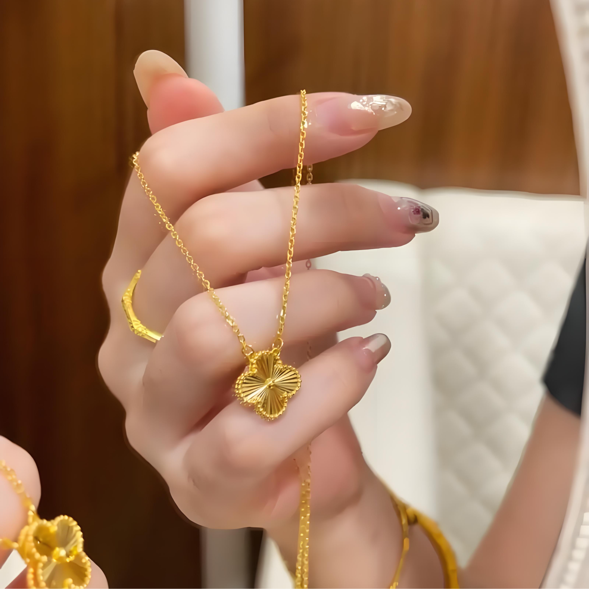 【水贝直发】999渡k四叶草项链女款链条