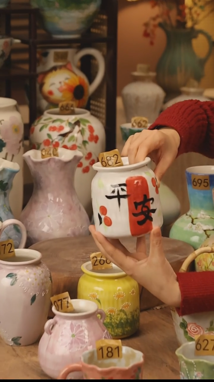 陶瓷景德镇设计师手作花器摆件侘寂风@M682@