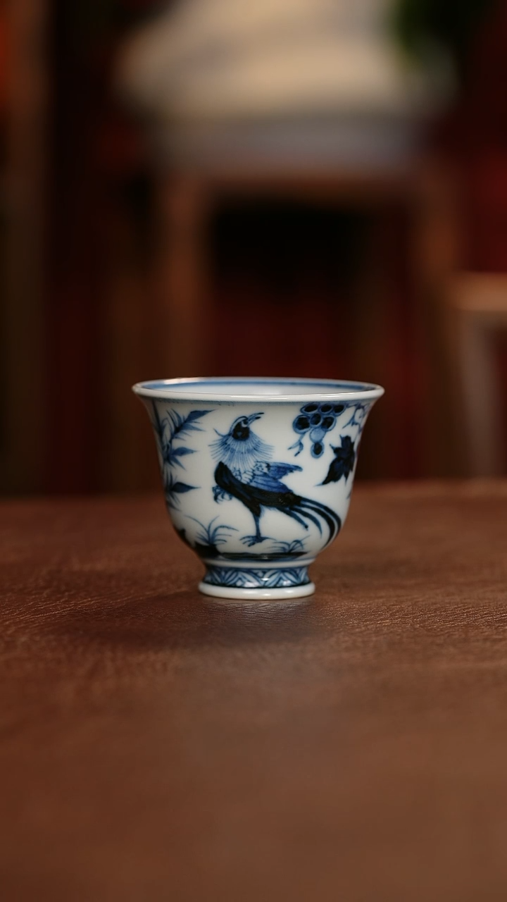 【闪购商品】元青花锦鸡纹铃铛杯