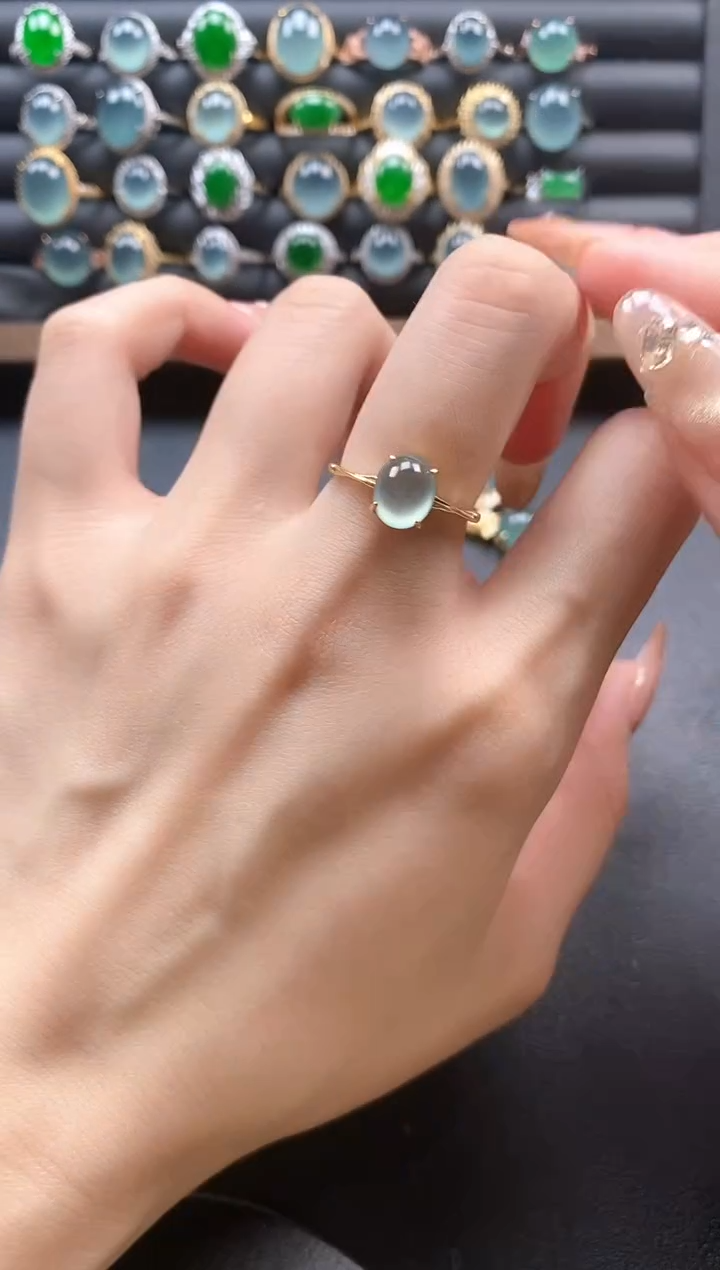 银S925镶嵌戒指翡翠51151