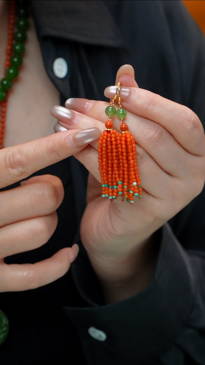 未镶嵌和田玉（碧玉）耳饰碧玉耳饰 多样性发其一