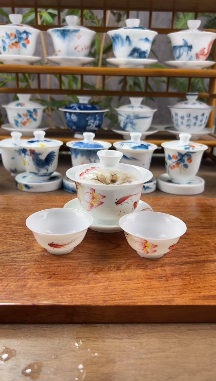 【闪购商品】全品红鱼荷花130ml+小玉兰杯3个