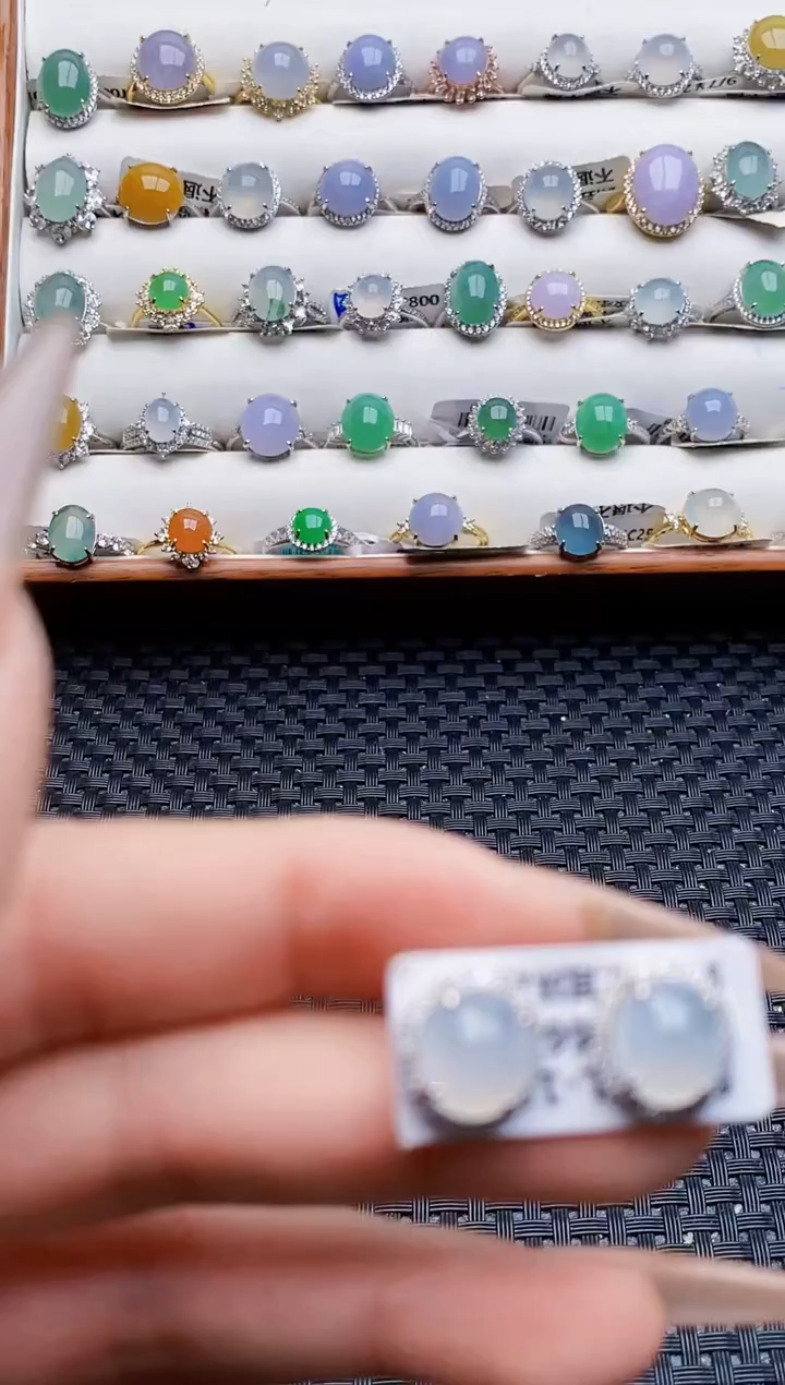 银S925镶嵌戒指翡翠3460