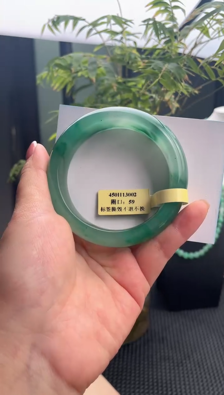 未镶嵌手镯石英质玉（非洲翠）手镯