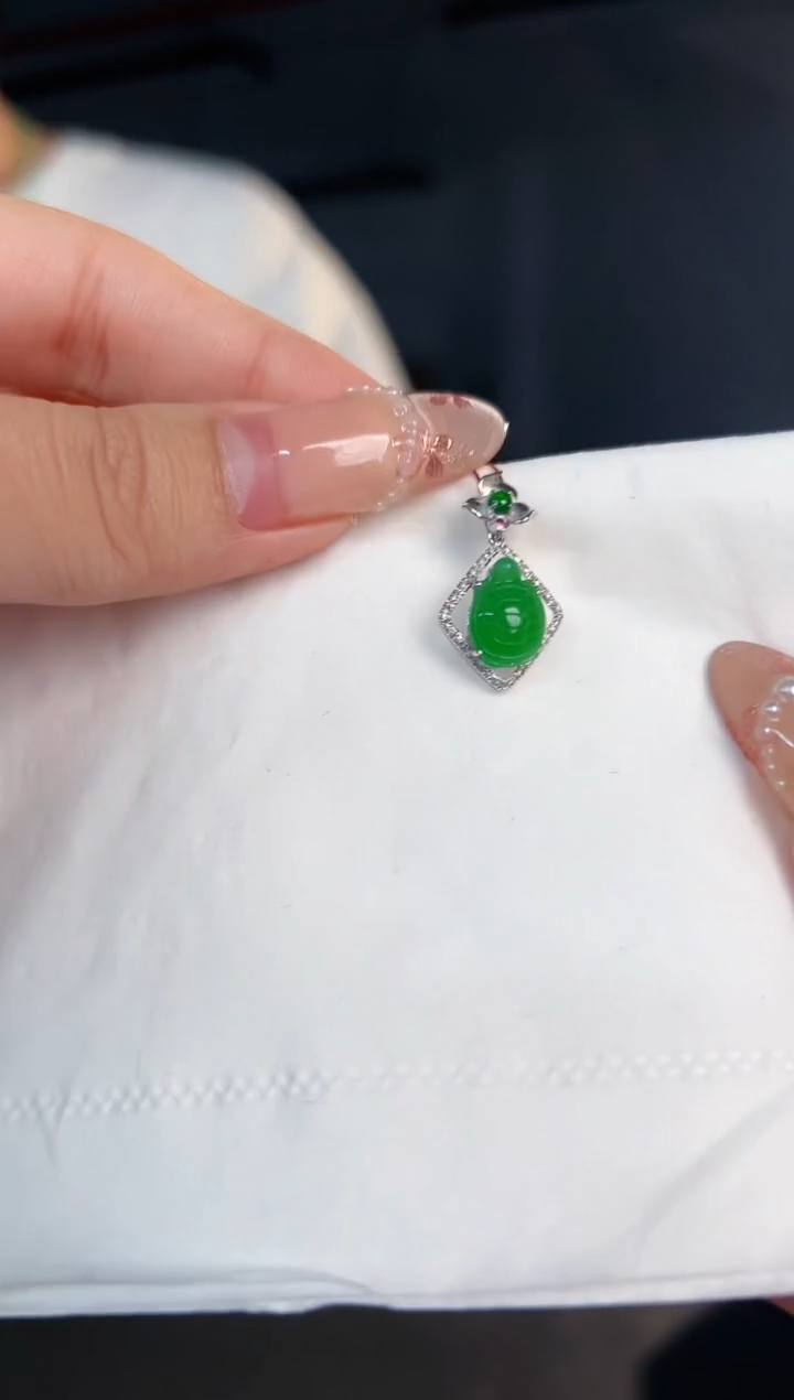 【闪购商品】翡翠颈饰18K金镶嵌缅料A货/支持复检/一件