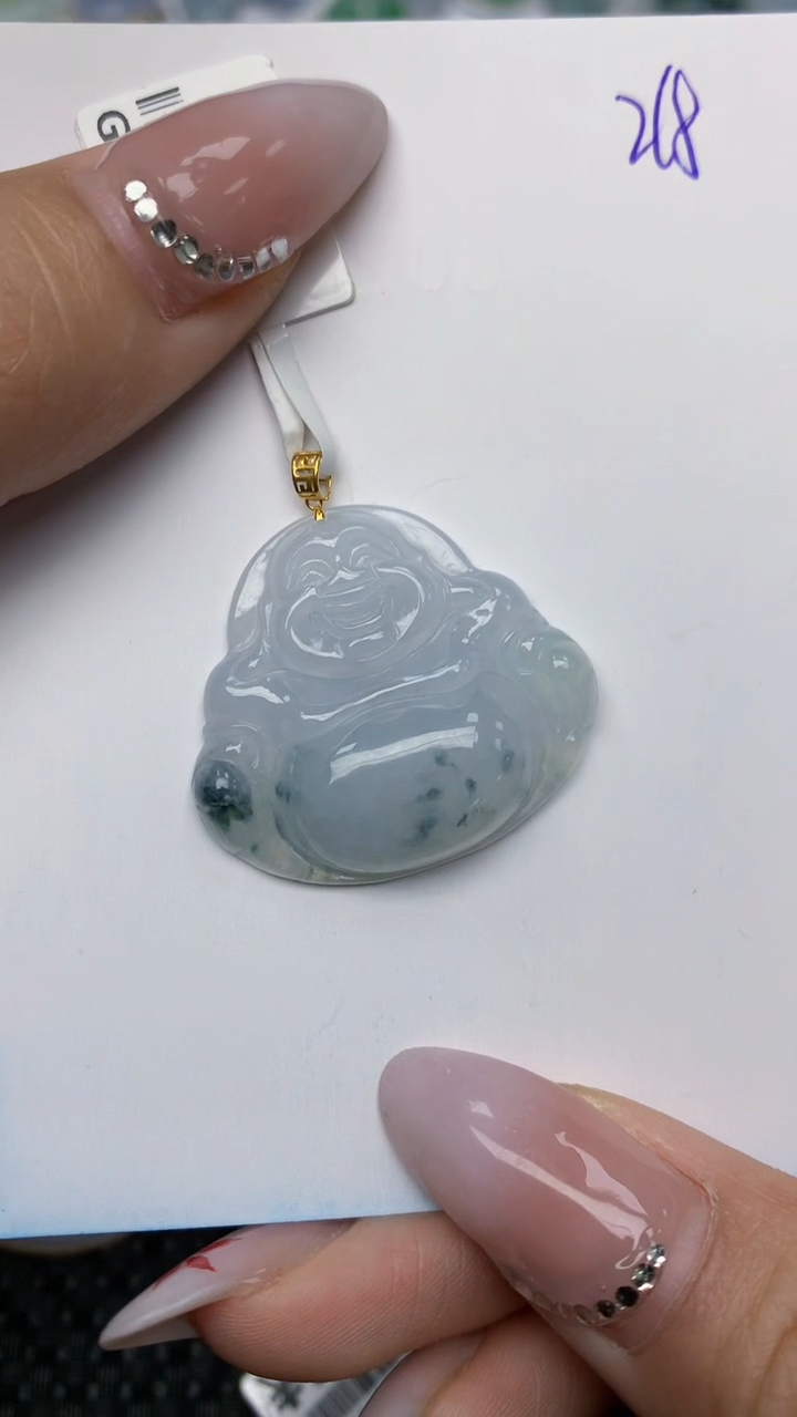 【闪购商品】翡翠颈饰18K金镶嵌天然翡翠a货