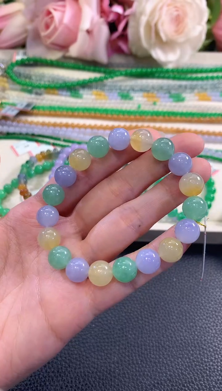 18K金镶嵌手串翡翠c143 