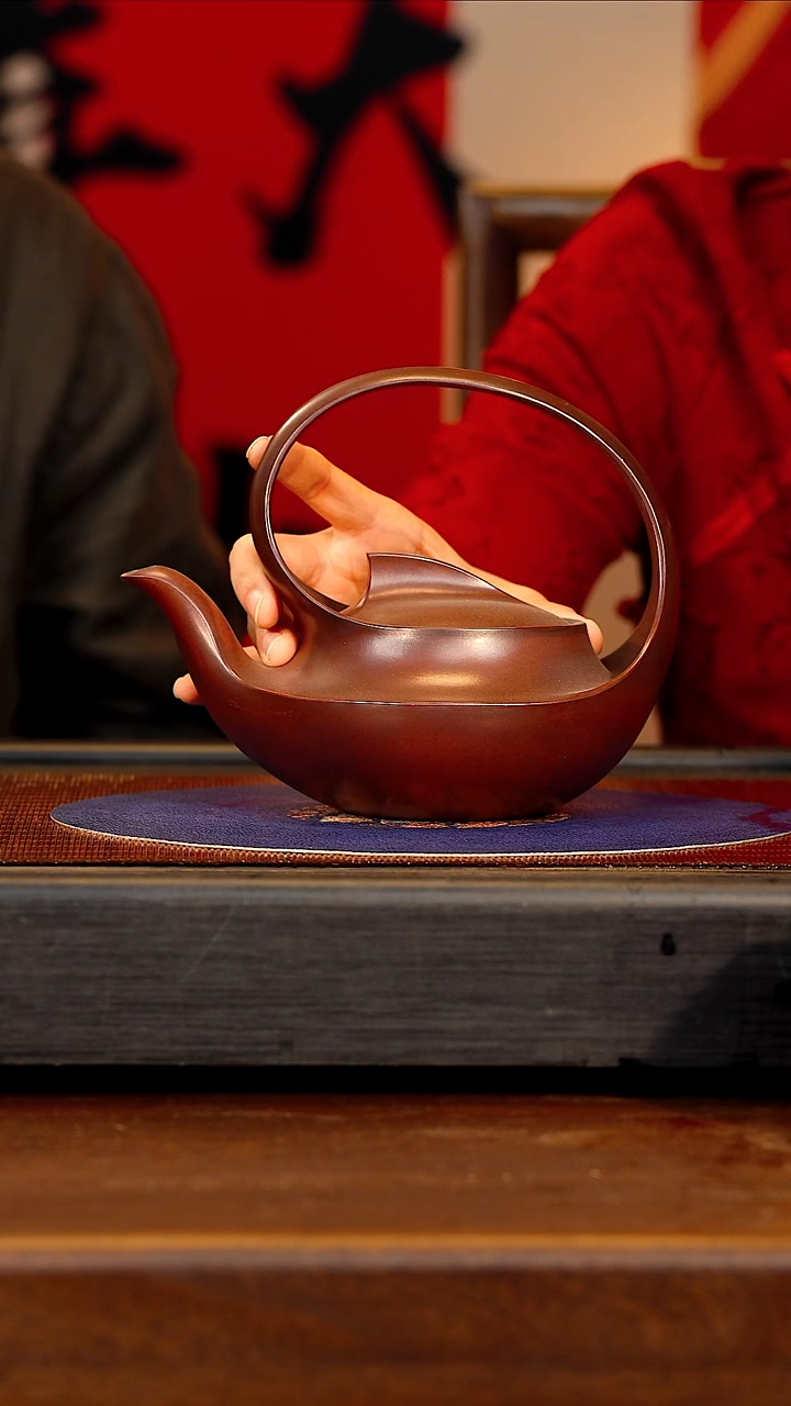【闪购商品】紫砂茶壶SJK 紫檀泥 曲壶