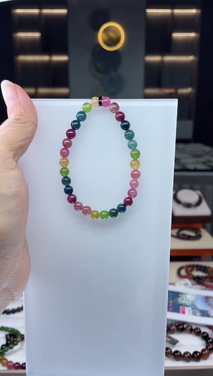 单圈手串未镶嵌碧玺（多样性发一条）Q