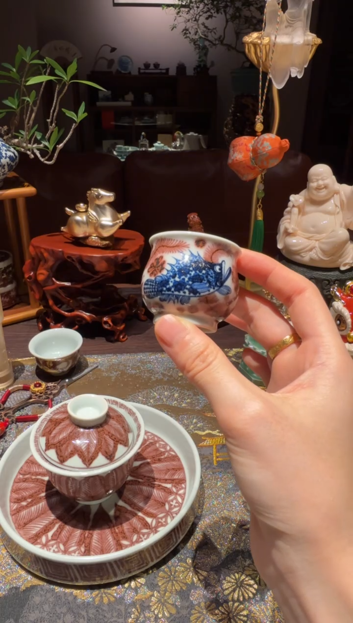 小****?双拼鱼藻炉式杯