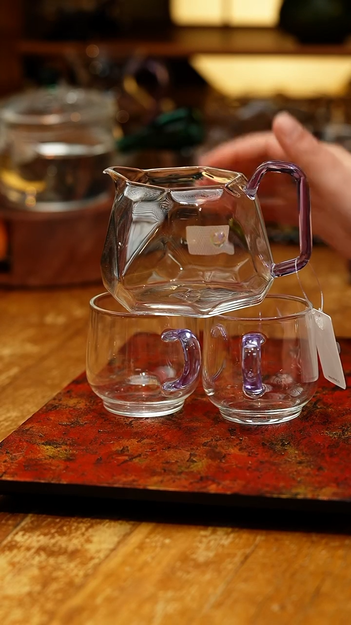 【闪购商品】禾器璀璨茶海/浅紫+水月杯浅紫2入