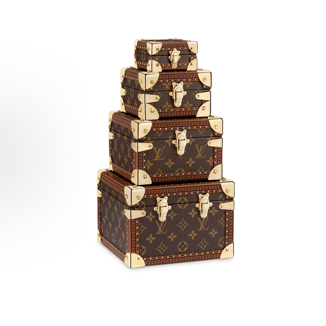 未使用 LouisVuitton/路易威登 Malle Pyramide老花满印四层塔箱 