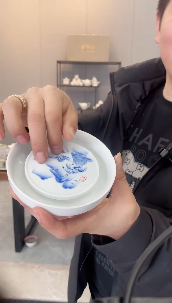 【闪购商品】【瓷心匠物】直播间福利专款山水手绘壶承