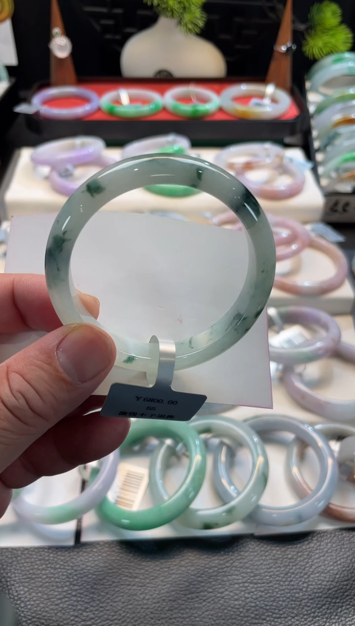 未镶嵌手镯翡翠114号 55正圈