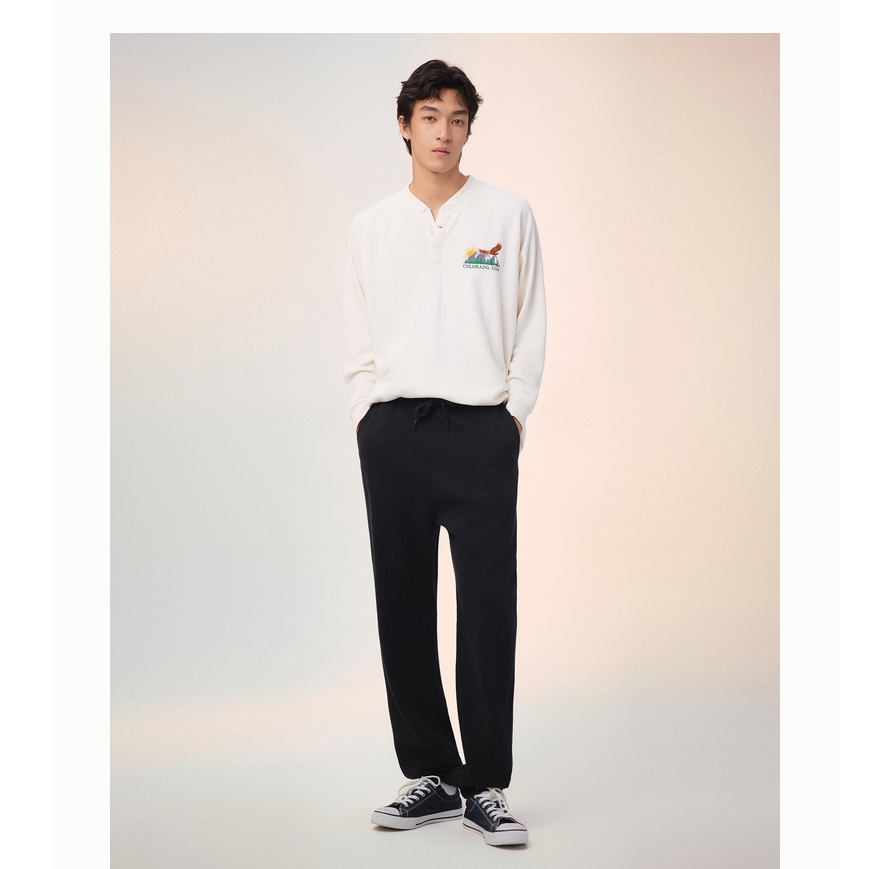 Hollister25秋冬新款经典baggy抓绒运动卫裤男装334-5166