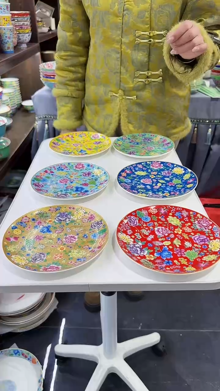 瓷片7英寸骨碟6个景德镇陶瓷